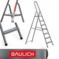 Drabina domowa 7 stopniowa składana szara BAULICH produkt POLSKI