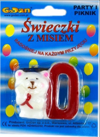 Świeczka na Urodziny  na Tort Ciasto z Misiem 0 Wysokoćć 5 cm