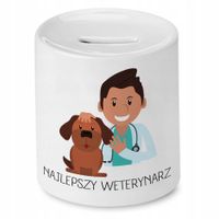 Skarbonka Dla Weterynarza Najlepszy Weterynarz Z Nadrukiem Ze Zdjęciem