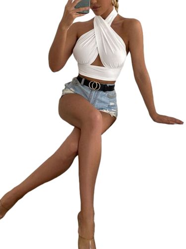 Modny i seksowny top na ramiączkach Genuiskids, kolor biały, rozmiar L na Arena.pl