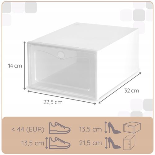 10x PUDEŁKA NA BUTY POJEMNIK ORGANIZER DO BUTÓW Z KLAPĄ MODUŁOWE DO SZAFY na Arena.pl