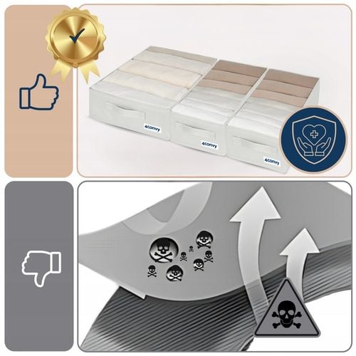 Zestaw 3x organizer pudełko pojemnik na ubrania bieliznę do komody M A na Arena.pl