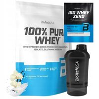 BIOTECH 100% PURE WHEY 454 g BIAŁKO IZOLAT + ISO WHEY ZERO 25 g + SHAKER