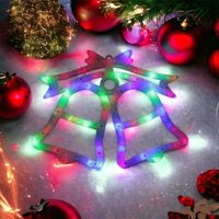 OZDOBA ŚWIĄTECZNA W OKNO DZWONKI LED ZIMNO BIAŁY