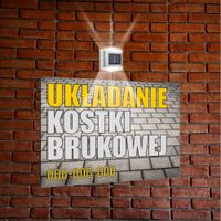 nadruk UV TABLICZKA reklamowa z lampą SZYLD 40x30 UKŁADANIE KOSTKI BRUKOWEJ