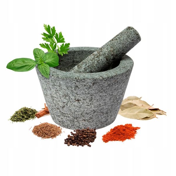 solidny moździerz kuchenny z tłuczkiem Granitowy trwała jakość prezent zdjęcie 11