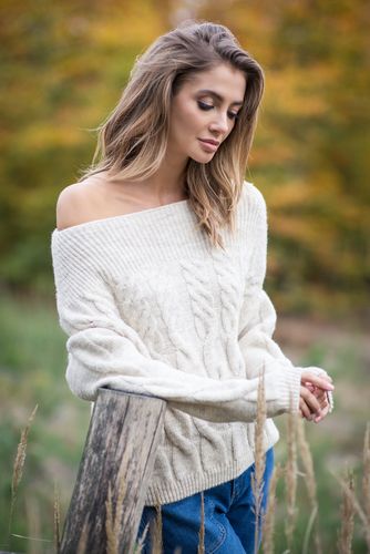 Sweter F838 Ecru S/M na Arena.pl