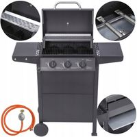 GRILL GAZOWY OGRODOWY DUŻY RUSZT MIEJSCE NA BUTLĘ TERMOMETR PÓŁKI REDUKTOR