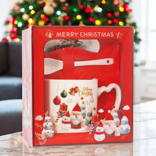 kubek świąteczny - zestaw w pudełku ze spodkiem i łyżeczką 400 ml kb20wz1 na Arena.pl