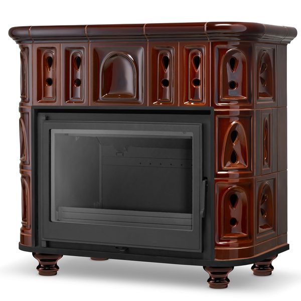 Piec kominek kaflowy z żeliwnym wkładem BERGEN by HIGHER zdjęcie 3