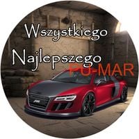 Opłatek na tort Urodziny Audi Samochód Auto Logo Tekst Gratis