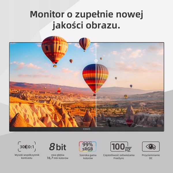 Monitor Bezramkowy 22" CHiQ 22F650,100 Hz + FreeSync, FHD PC zdjęcie 3
