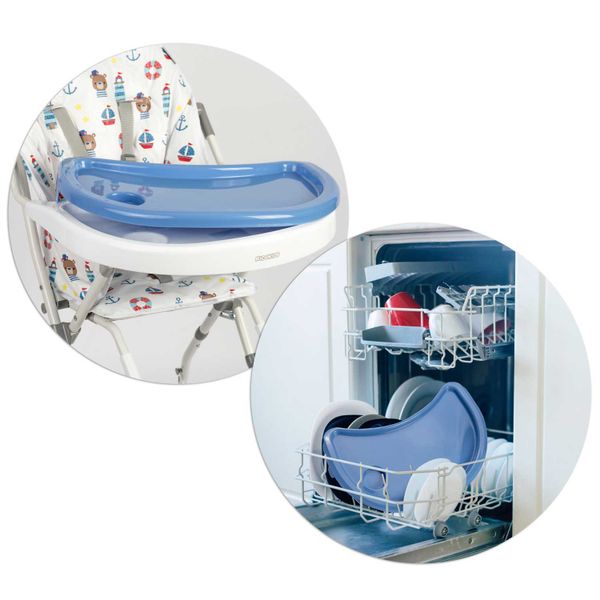 Krzesełko do karmienia Eldo biało-niebieski zdjęcie 4