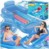 DMUCHANY MATERAC FOTEL LEŻAK 161x84cm BESTWAY z UCHWYTEM NA NAPÓJ NIEBIESKI