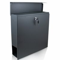 17373 Skrzynka pocztowa gładka bez okienka grafitowa XXL duża pojemna