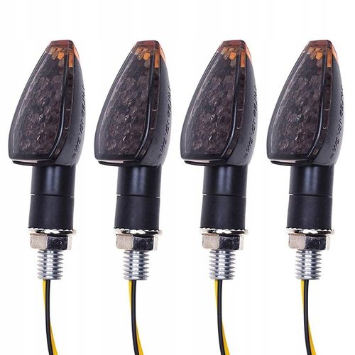 4x KIERUNKOWSKAZY MOTOCYKLOWE QUADA HOMOLOGACJA 12 V CZARNE DYMIONE 14 LED na Arena.pl