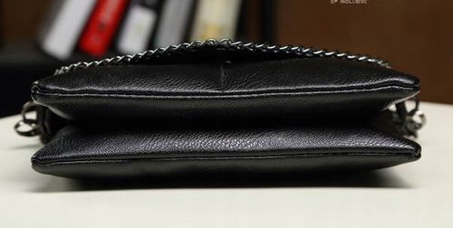 Torebka Damska CZARNA Kopertówka Łańcuch na Ramię Pasek EKO Skóra Krokodyla na Arena.pl