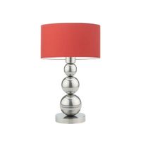 Lampka HONOLULU abażur czerwony stelaż stelaż srebrny
