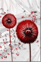 100 70CM OBRAZ PŁÓTNO CZERWONE DMUCHAWCE 3 PŁÓTNO RAMA