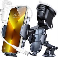 UCHWYT DO SAMOCHODU NA TELEFON SZYBĘ DESKĘ KOKPIT SAMOCHODOWY + ŁADOWARKA