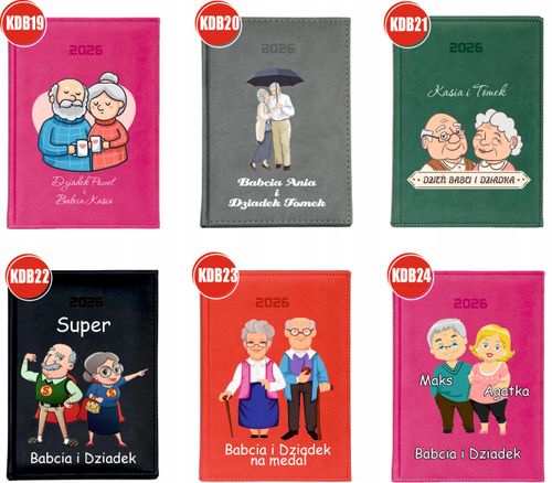 KALENDARZ A6 2026 TYGODNNIOWY KSIĄŻKOWY PERSONALIZOWANYNA DZIEŃ BABCI na Arena.pl