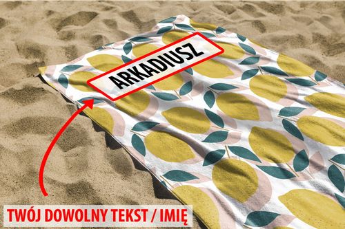 RĘCZNIK Cytrynki z twoim dowolnym tekstem 130x70cm 012E na Arena.pl