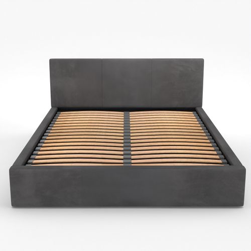 ŁÓŻKO TAPICEROWANE DO SYPIALNI 180x200 PODWÓJNE Z POJEMNIKIEM GRAFITOWE na Arena.pl