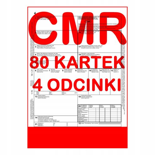 CMR List Przewozowy 80 kartek - 4 odcinki - 20 kompletów na Arena.pl