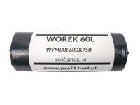 worki na śmieci odpady profil 60 l mocne  10szt