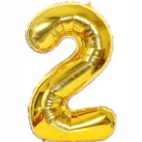 BALON FOLIOWY CYFRA 2 ZŁOTY 32 CALE 80 CM