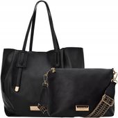 Torba Damska Duży Worek Shopper Torebka Monnari + Listonoszka Czarna