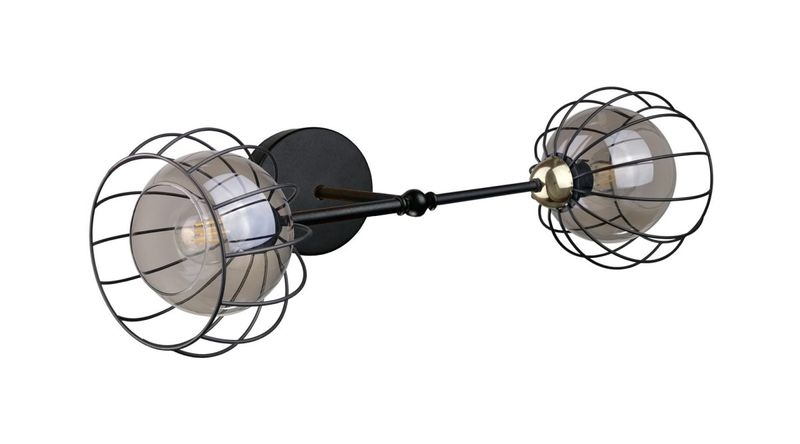 Kinkiet 2xE27 SOLO BLACK/GOLD zdjęcie 1