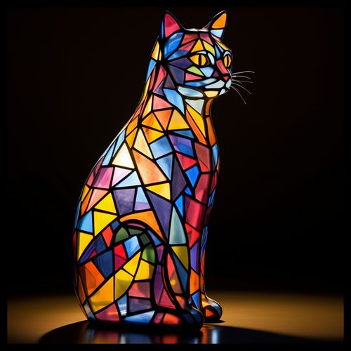 Plakat 70x70cm Koci Witraż na Arena.pl