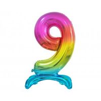 balon foliowy b&c cyfra 9 tęczowa 74cm