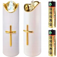 DUŻA ŚWIECA LED NA BATERIE WKŁAD DO ZNICZY 17cm DO ZNICZA ZNICZ WKŁADY