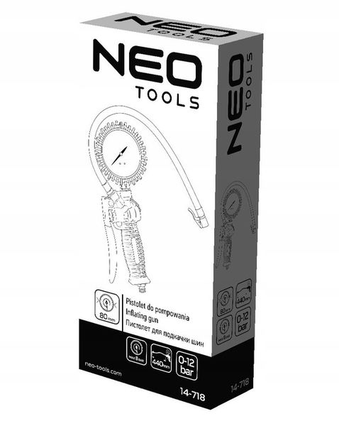 NEO PISTOLET DO POMPOWANIA Z MANOMETREM 80MM zdjęcie 3