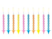 Kolorowe świeczki urodzinowe na tort, 6 cm urodziny