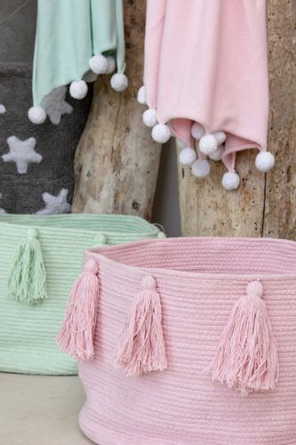 Lorena Canals Kosz dekoracyjny Tassels Pink na Arena.pl