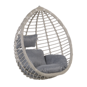 Fotel wiszący rattanowy szary TOLLO