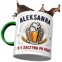 Kubek Zielony Dla Aleksandry Koleżanki Żony Z Nadrukiem Ze Zdjęciem