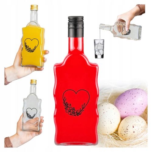 5x Butelki Szklane na WIELKANOC FALA 500ml z NADRUKIEM Na Likiery Nalewki na Arena.pl