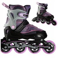 Rolki Z Regulacją Łyżworolki Rekreacyjne Fioletowe Kauczukowe Kółka ABEC-7
