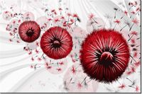 60CM 40CM OBRAZ ŚCIENNY CZERWONY DMUCHAWCE 4 DRUK PŁÓTNO RAMA