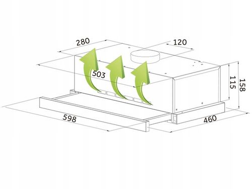 OKAP KUCHENNY PODSZAFKOWY 60cm CZARNY BERDSEN na Arena.pl