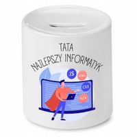 Skarbonka Dla Taty Tata Najlepszy Informatyk Z Nadrukiem Ze Zdjęciem