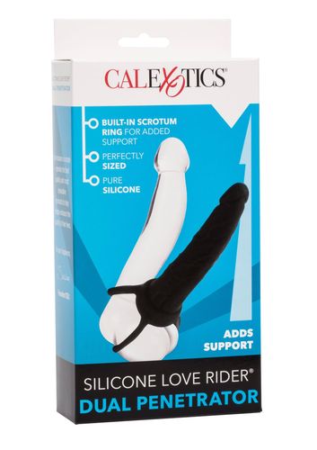 strap on silikonowy dual penetrator calexotics czarny 14 cm na Arena.pl