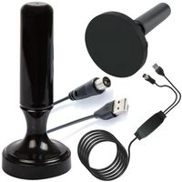 MOCNA ANTENA AKTYWNA POKOJOWA WZMACNIACZ MANGNES DVBT-2 TV FHD 4K MUX-8 LTE