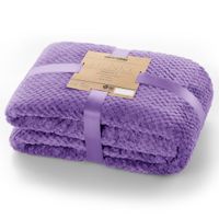 Koc z mikrofibry HENRY tłoczony żakardowo 170x210 fioletowy DecoKing