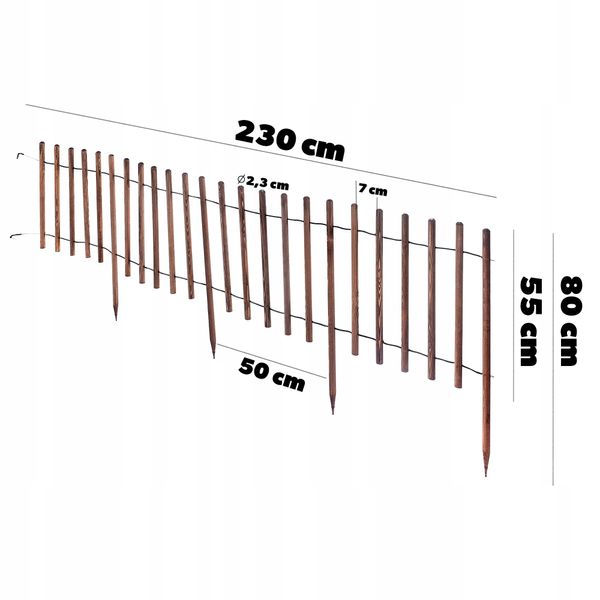 KADAX Palisada Ogrodowa Płotek Obrzeże Border 2,3m zdjęcie 3