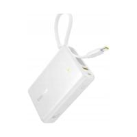 Baseus PicoGo Powerbank 10000mAh 45W USB-A + USB-C PD Cyfrowy Ekran Biały